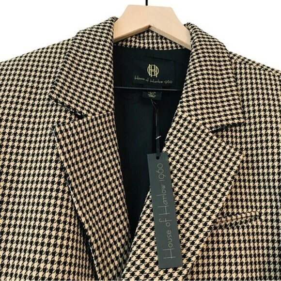 New! House of Harlow 1960 Houndstooth Notch Collar Blazer - Picture 13 of 13